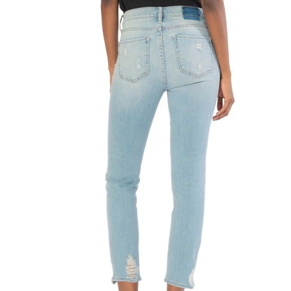KUT from the Kloth Reese Fab Ab Ripped High Waist Ankle Straight Leg Jeans - Picture 2 of 3